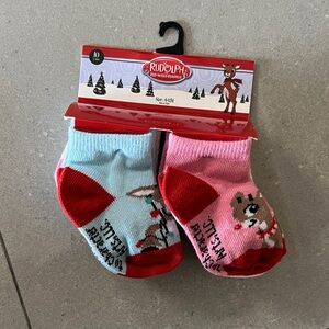 Kids Festive Socks - Blue and Pink